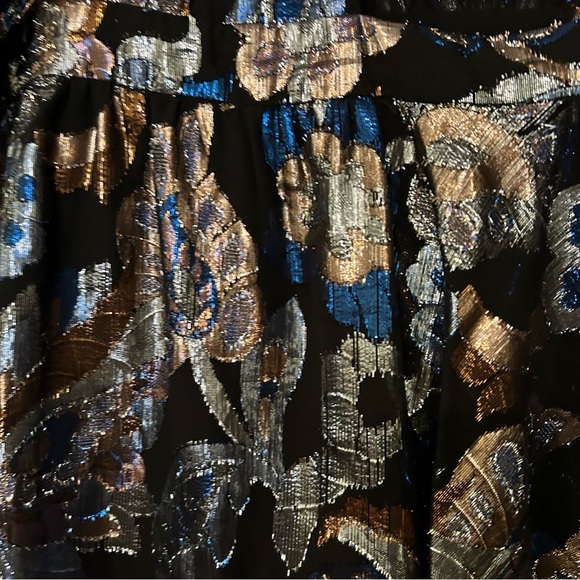 Ramy Brook Womens Jacquard Mini Dress Metallic Floral - Medium Shaina Dresz - Picture 7 of 15